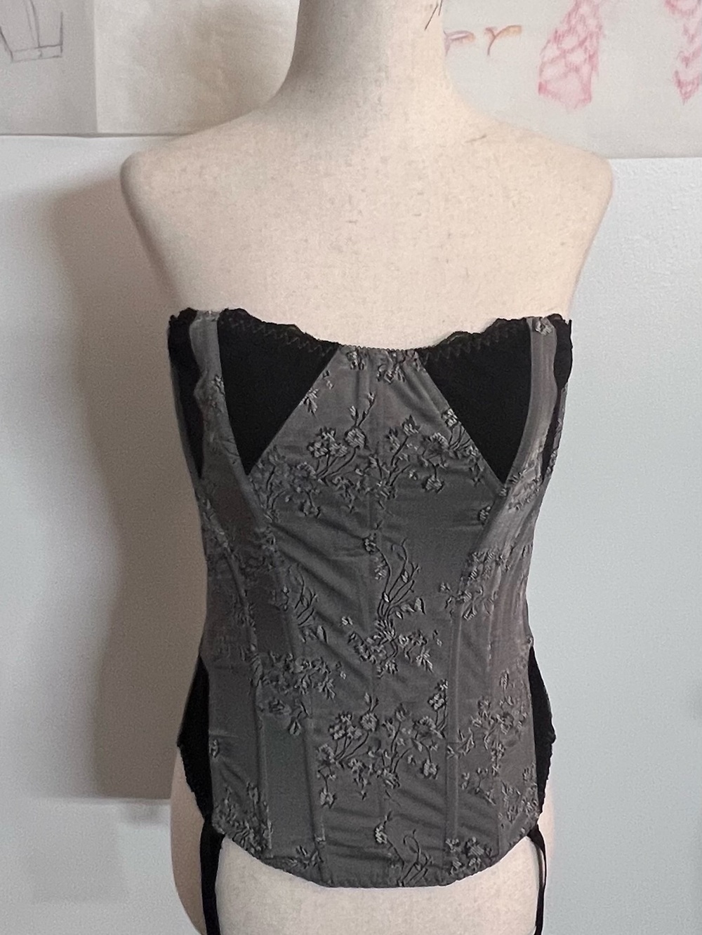Renaissance Womens Corset Tops Back Lace Up Boned Bodice Victorian Bustier